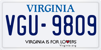 VA license plate VGU9809