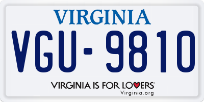 VA license plate VGU9810