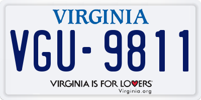 VA license plate VGU9811