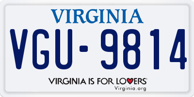 VA license plate VGU9814