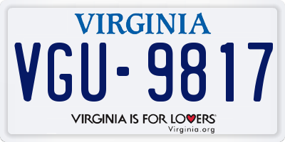 VA license plate VGU9817