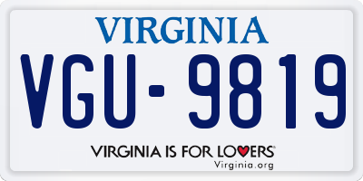 VA license plate VGU9819