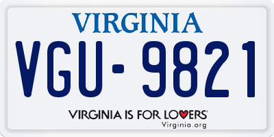 VA license plate VGU9821