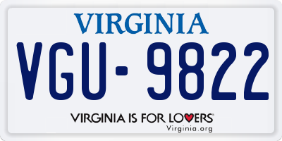 VA license plate VGU9822