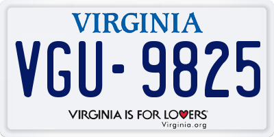 VA license plate VGU9825