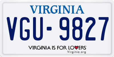 VA license plate VGU9827