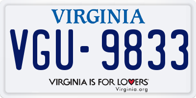 VA license plate VGU9833