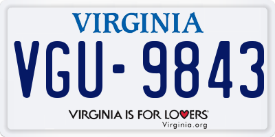 VA license plate VGU9843