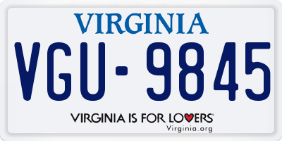 VA license plate VGU9845