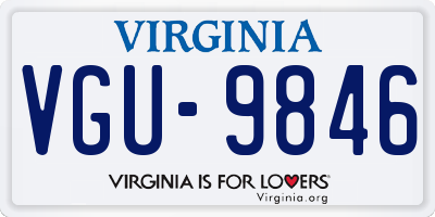VA license plate VGU9846