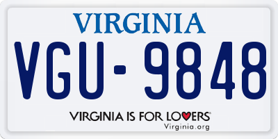 VA license plate VGU9848