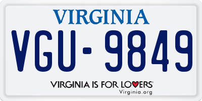VA license plate VGU9849