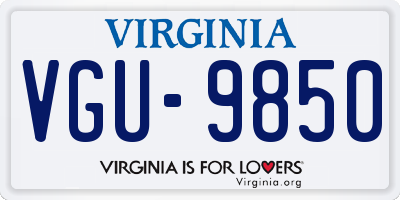 VA license plate VGU9850