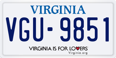 VA license plate VGU9851