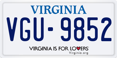 VA license plate VGU9852