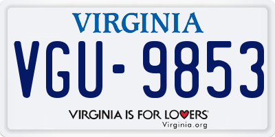 VA license plate VGU9853