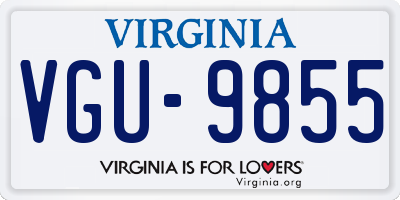 VA license plate VGU9855