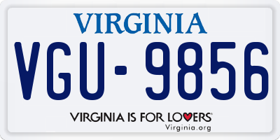 VA license plate VGU9856