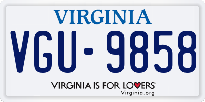 VA license plate VGU9858