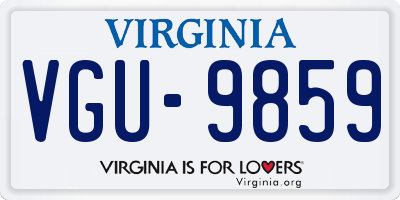 VA license plate VGU9859