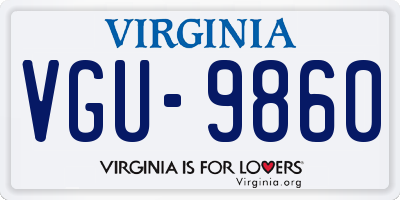 VA license plate VGU9860