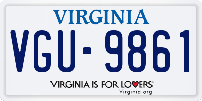 VA license plate VGU9861