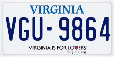 VA license plate VGU9864