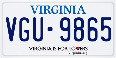 VA license plate VGU9865