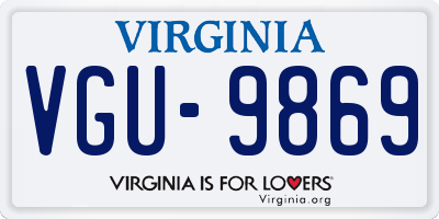 VA license plate VGU9869