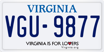 VA license plate VGU9877