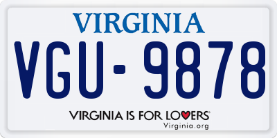 VA license plate VGU9878