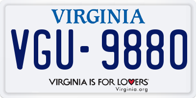 VA license plate VGU9880
