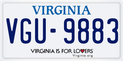 VA license plate VGU9883