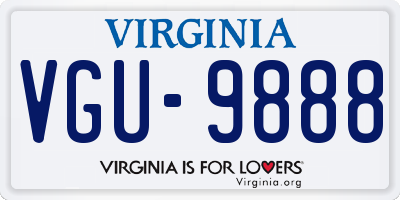 VA license plate VGU9888