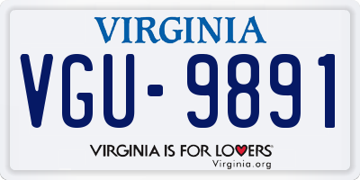 VA license plate VGU9891