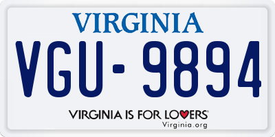 VA license plate VGU9894