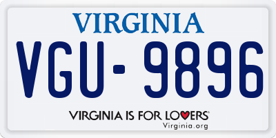 VA license plate VGU9896