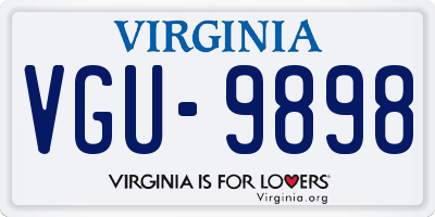 VA license plate VGU9898