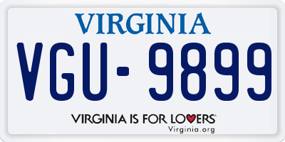 VA license plate VGU9899