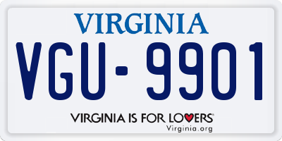 VA license plate VGU9901