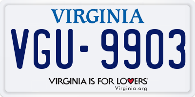 VA license plate VGU9903