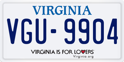 VA license plate VGU9904