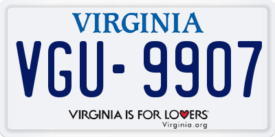 VA license plate VGU9907