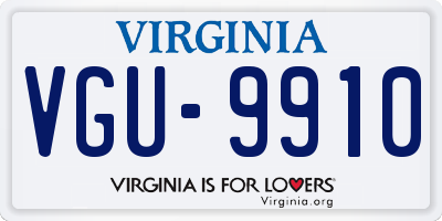 VA license plate VGU9910