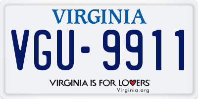 VA license plate VGU9911