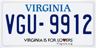 VA license plate VGU9912