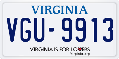 VA license plate VGU9913
