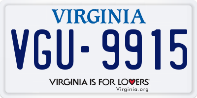 VA license plate VGU9915