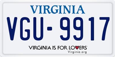 VA license plate VGU9917