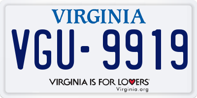 VA license plate VGU9919